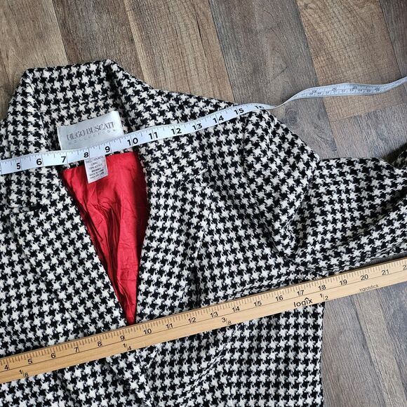 Vintage Hugo Buscati Collection Wool Blazer Women's 10 Black White... - Picture 5 of 7